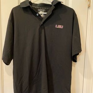 Men’s LSU FootJoy Black Polo- S
